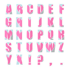 Alphabet of heart vector illustration pink heart white background