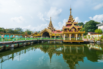 beautiful pavilion at yangon city, myanmar