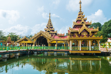 Fototapeta na wymiar beautiful pavilion at yangon city, myanmar