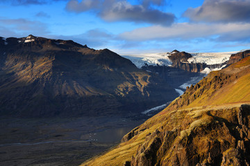 Alpine volcanic landscape in Skaftafell Natural Park, Iceland, Europe
