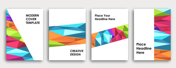 Colorful book cover design, abstract background.