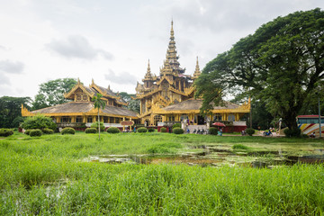 golden pavilion at burmese palace