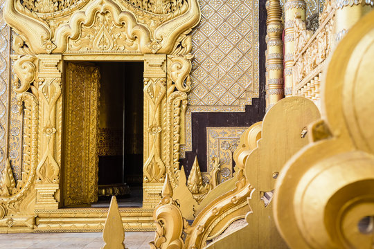 golden pavilion at burmese palace