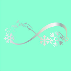 Fototapeta na wymiar Modern, Merry Christmas, Winter, Infinity, Sign, Illustration background