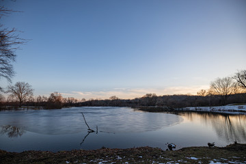 iced lake in winter