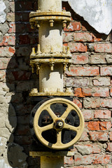 Old faucet valve in the factory.