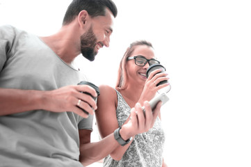 young couple traveling together.