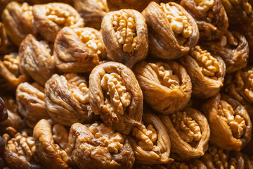Walnuts Placed Inside Dried Figs, Traditional Turkish Dessert