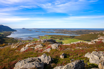 Autumn walk in the mountains in Northern Norway