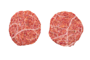 Burger cutlet isolated on white.