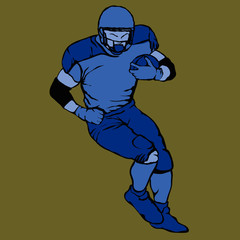 Vector football player made from sketch