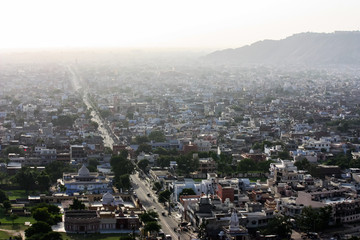 Obraz premium aerial view of jaipur city in india