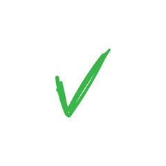 Green checkmark icon. Approval tick.
