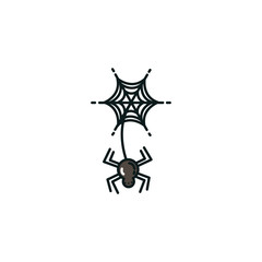 halloween spider animal flat icon