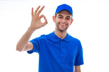 portrait of young man with cap and shirt