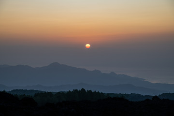 Sonnenaufgang &uuml;ber Sizilien - Taormina