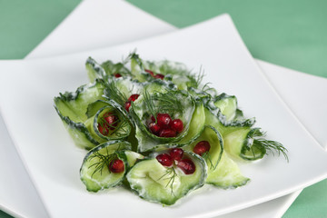 Cucumber and Pomegranate Salad