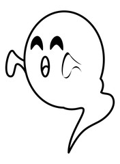 halloween ghost floating character icon