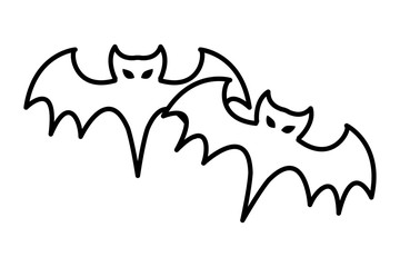 halloween bats flying animals icon