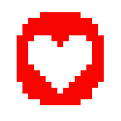 Obraz premium Pixel art heart love color icon valentine set