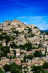 vertical view of the medieval city of Gordes in French provence