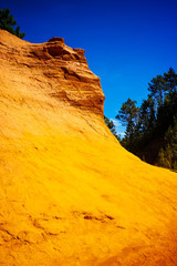 expanse of sand in the ocher quarry in roussillon, france