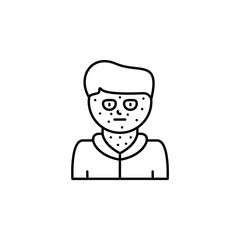 Rash, disease. Vector icon. On white background