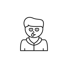 Allergic rhinitis, disease. Vector icon. On white background