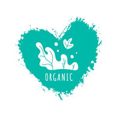 Hand drawn organic logo template brush spot