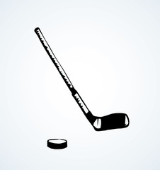Hockey stick. Vector drawing
