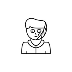 Toothache, disease. Vector icon. On white background