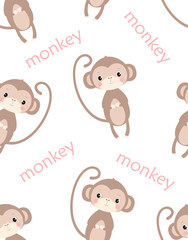 seamless pattern with monkey