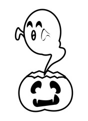 halloween pumpkin with face icon