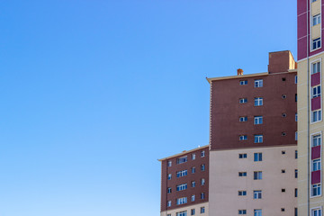 Fototapeta premium Perspective shoot of arrays of concrete mass housing buildings