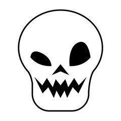 halloween skull head isolated icon