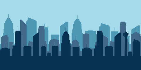 Fototapeta na wymiar City skyline vector illustration. vector cities silhouette. Urban city tower skyline illustration.