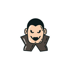 halloween dracula face flat character