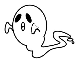halloween ghost floating character icon