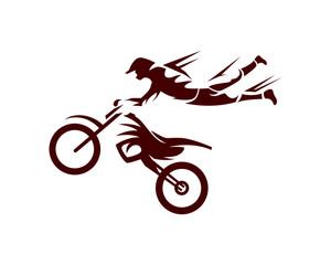 Jumping Rider and Motocross illustration