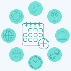 Fototapeta premium Calendar vector icon sign symbol