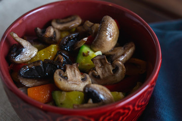 Healthy bowl of sautéed vegetables