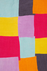 Patchwork Colourful Fabric Square Patterned Textiles