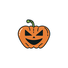 halloween pumpkin character flat icon