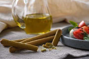 vegetable oil for salad closeup