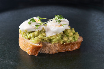 avocado bruschetta with quail eggs