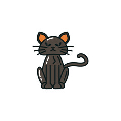 halloween cat mascot animal icon