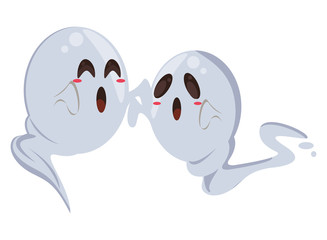 halloween ghosts floating characters icon