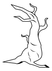 dark halloween tree isolated icon