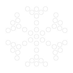 Simple black dotted snowflake. Vector icon. Christmas and winter theme