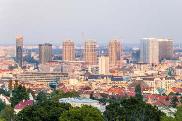 Fototapeta premium Bratislava aerial cityscape view. Skyline, Slovakia